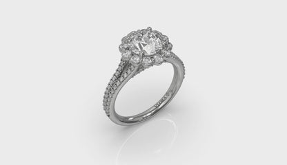 Floral Halo Engagement Ring
