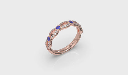Diamond and Sapphire Cascade Band
