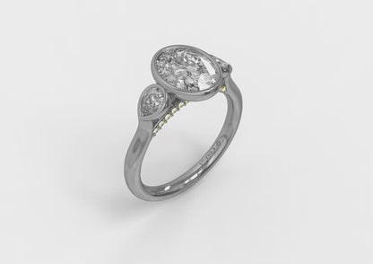 Streamlined Oval Bezel Engagement Ring