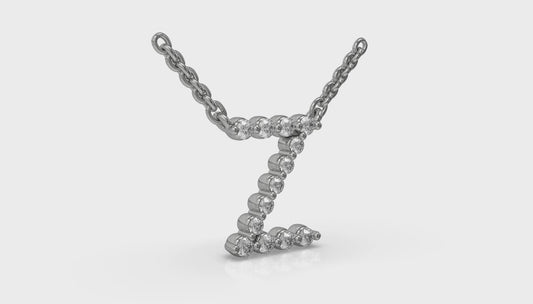Diamond Alphabet Pendant Necklace, Z