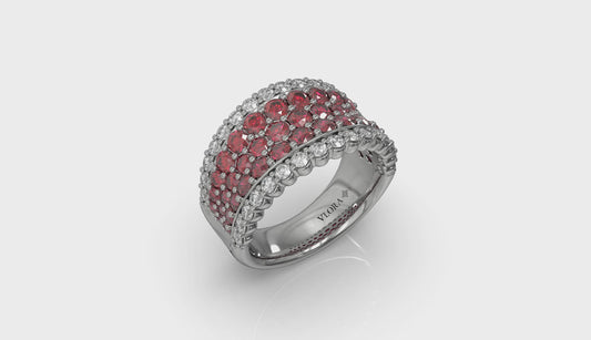 Diamond and Ruby Multi-Row Statement Ring