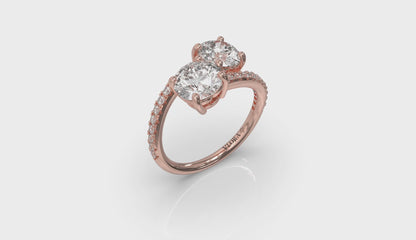 Kissing Round Diamonds Two Stone Engagement Ring