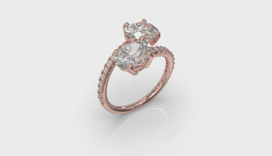 Kissing Oval Two Stone Engagement Ring