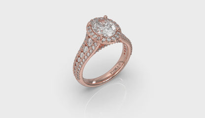 Opulent Oval Halo Engagement Ring