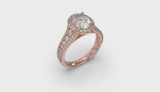 Opulent Oval Halo Engagement Ring