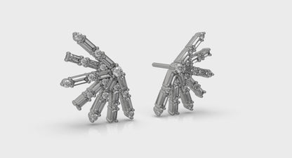 Baguette Radiant Diamond Stud Earrings