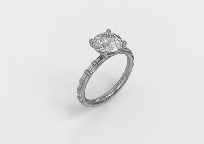 Shining Baguette Band Engagement Ring