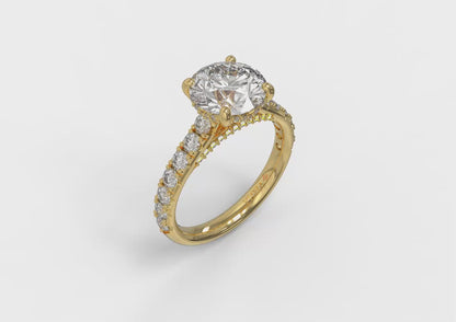 Timeless Cathedral Engagement Ring with Hidden Halo