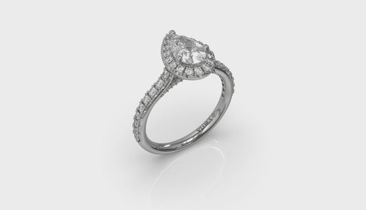 Pretty Pear Halo Engagement Ring