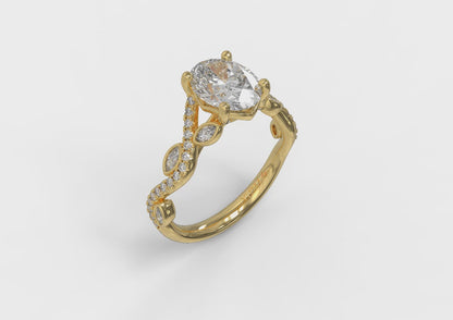 Matching Band for Botanical Oval Engagement Ring