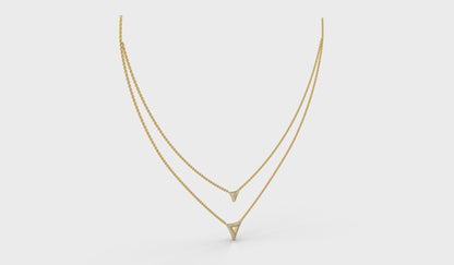 Diamond Open Trinity Two Row Necklace