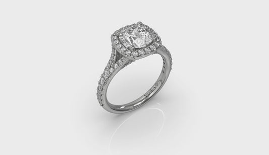 Euro Halo Round Engagement Ring