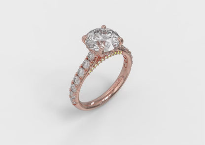 Timeless Cathedral Engagement Ring with Hidden Halo