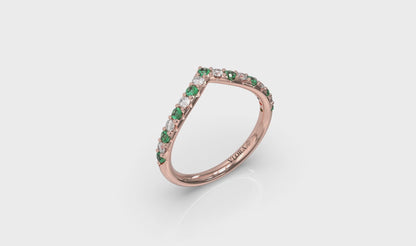 Emerald and Diamond Contour Band