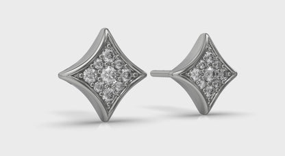 Channel Set Diamond Vlora Star Stud Earrings
