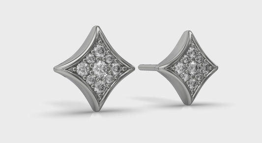 Channel Set Diamond Vlora Star Stud Earrings