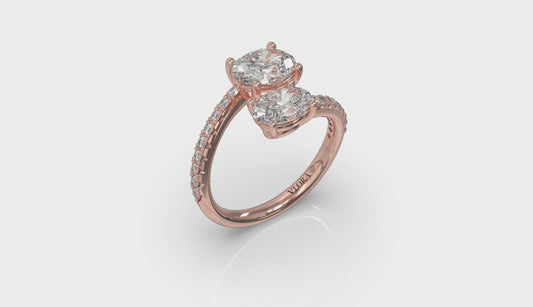 Kissing Oval Two Stone Engagement Ring