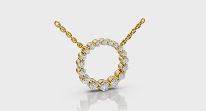 Graduated Diamond Circle Necklace