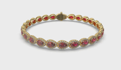 Diamond and Ruby Hinged Bangle