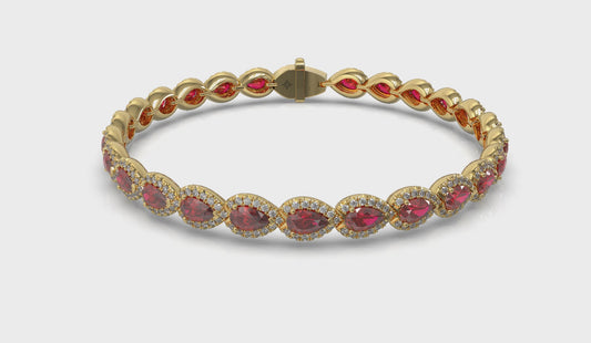 Diamond and Ruby Hinged Bangle