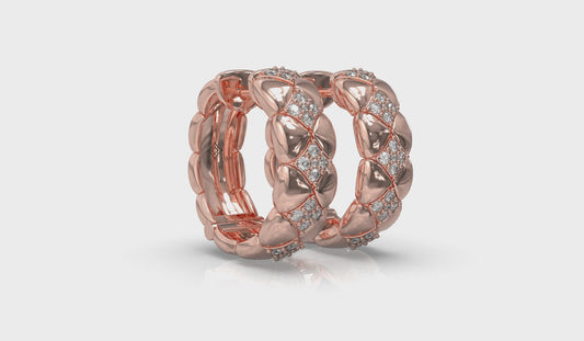 Diamond Cluster Barrel Earrings