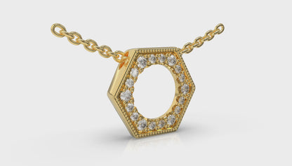 Diamond Open Honeycomb Pendant Necklace