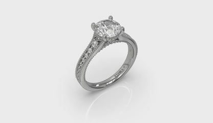Intricate Hidden Halo Engagement Ring
