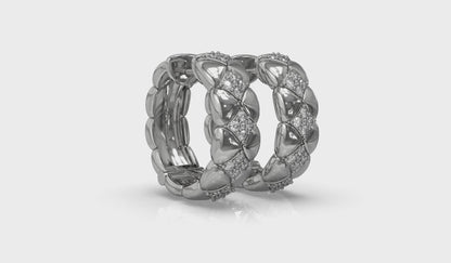 Diamond Cluster Barrel Earrings