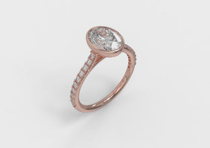 Matching Band for Classic Bezel Set Oval Engagement Ring