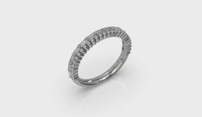 Baguette Diamond Beaded Edge Band