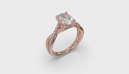 Entwined Oval Hidden Halo Engagement Ring