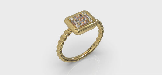 Multi Baguette and Round Diamond Ring