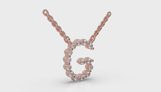 Diamond Alphabet Pendant Necklace, G