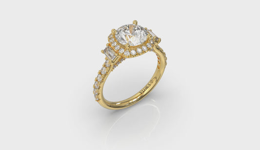 Harmony Trio Halo Engagement Ring