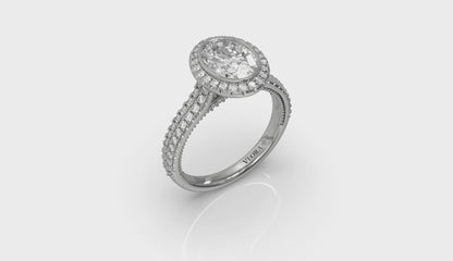 Regal Halo Oval Engagement Ring