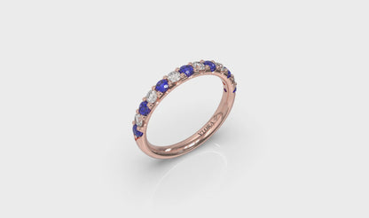 Sapphire and Diamond Stackable Band