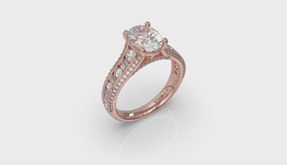 Opulent Cathedral Oval Diamond Engagement Ring
