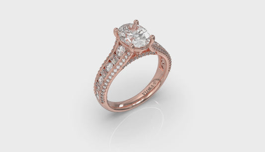 Opulent Cathedral Oval Diamond Engagement Ring