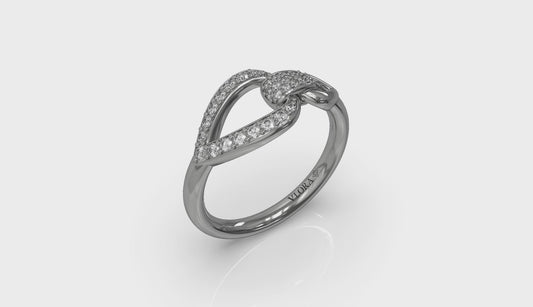 Diamond Open Tear Drop Link Ring