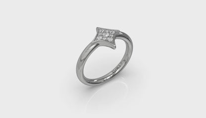 Channel Set Diamond Cluster Vlora Star Ring