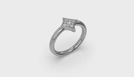 Channel Set Diamond Cluster Vlora Star Ring