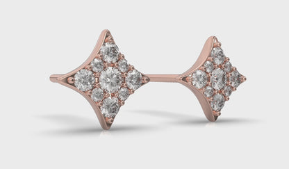 Diamond Cluster Star Stud Earrings