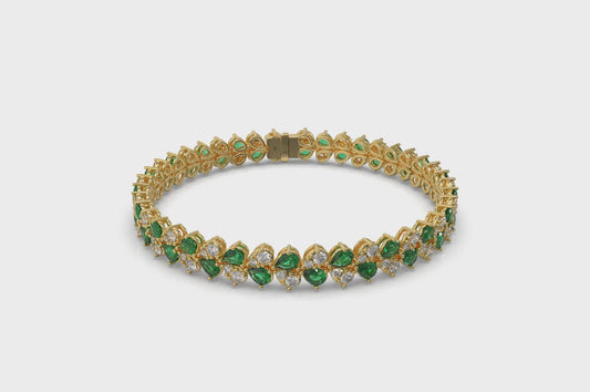 Diamond and Emerald Bracelet