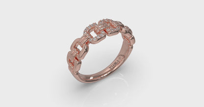 Linked Curves with Diamond Accent Ring