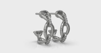 Interlocked Diamond Hoop Earrings