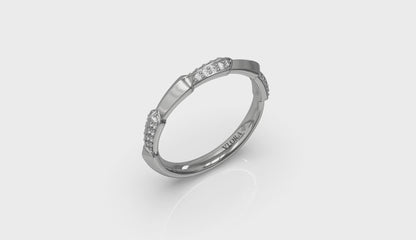 Geometric Pavé Diamond Band