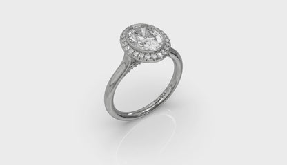 Regal Halo Oval Bezel Engagement Ring