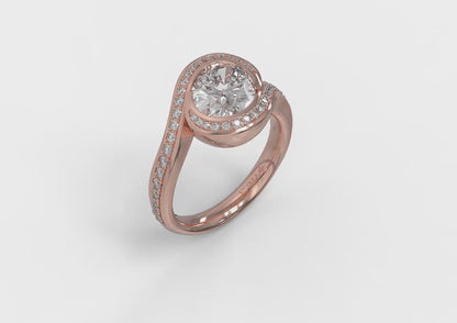 Matching Band for Modern Swirl Pavé Halo Engagement Ring