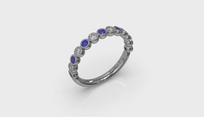 Sapphire Bezel-Set Stackable Band