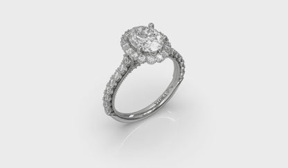 Floral Halo Oval Engagement Ring